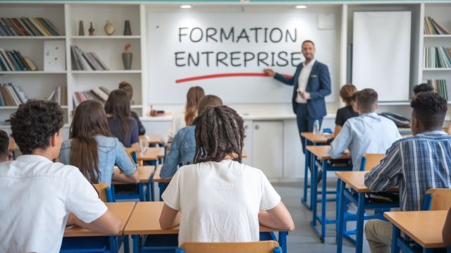 un prof qui donne une formation d'entreprise
