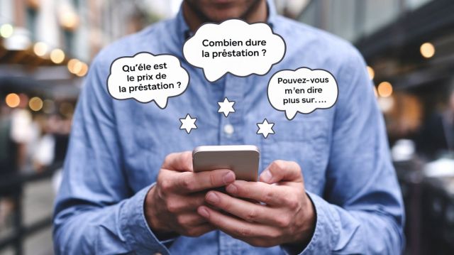 un homme avec un téléphone et des messages